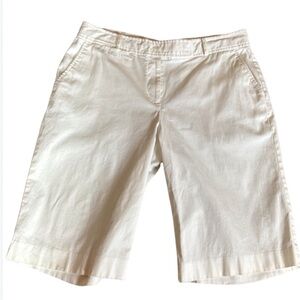 Talbots white flat front Bermuda shorts Size 12
